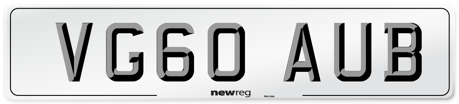 VG60 AUB Number Plate from New Reg